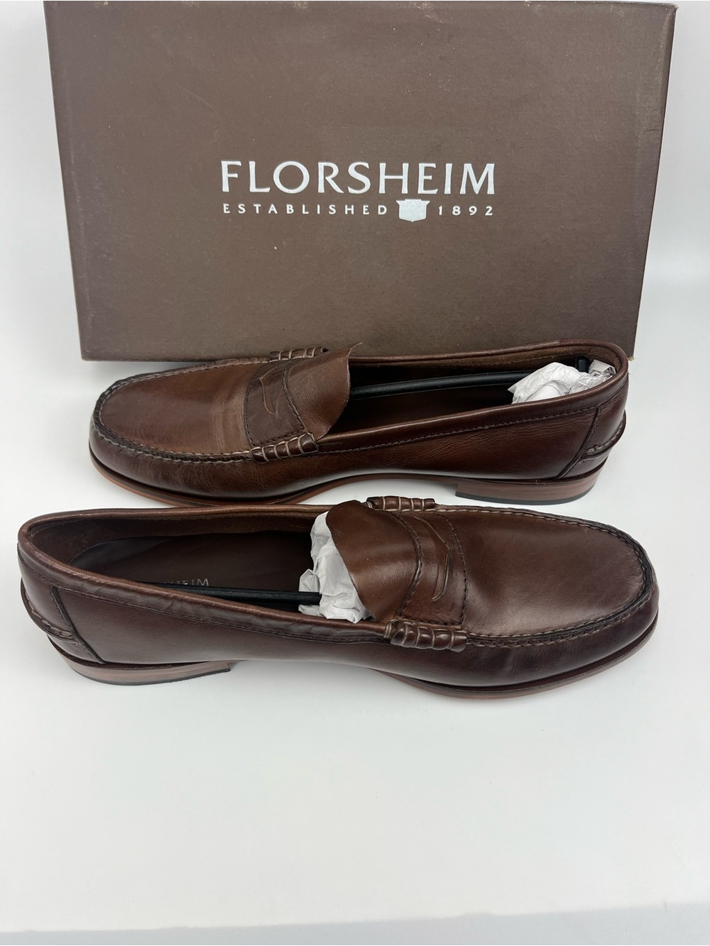 Florsheim Brown Leather Penny Loafers Slip-On
